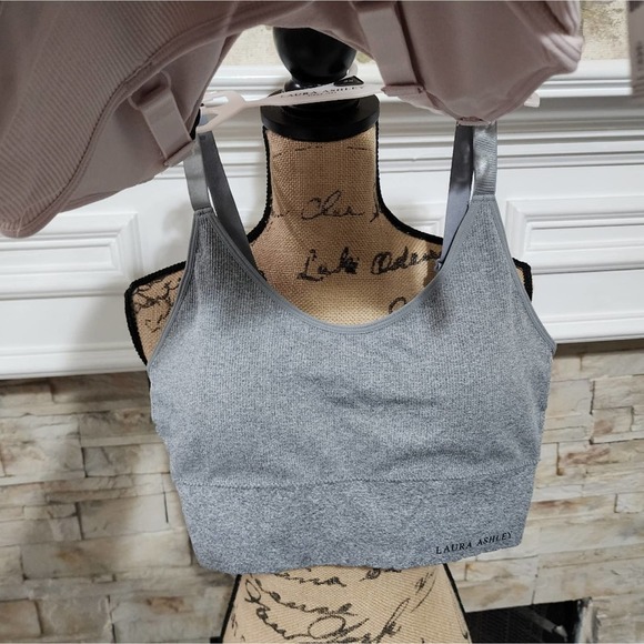 Laura Ashley 3pk longline ribbed active athletic lounge bras bralettes plus size - Picture 10 of 11